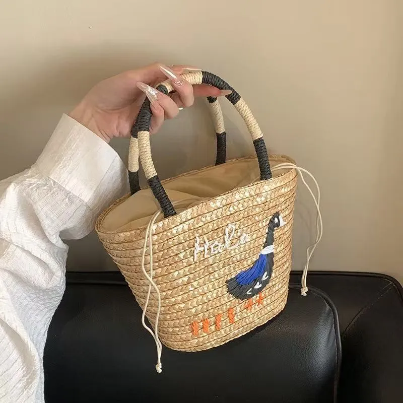 Handgemachte Tasche mit kreativer Tierapplikation Skanto