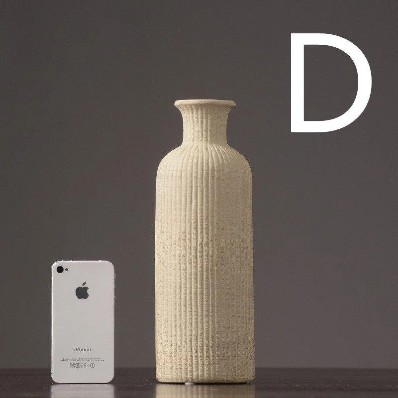 Skanto | Braun Beige Grau Keramik Blumenvase Topf │ Wohnaccessoire