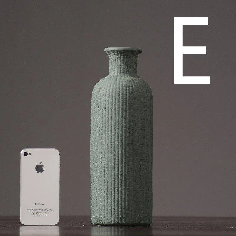 Skanto | Braun Beige Grau Keramik Blumenvase Topf │ Wohnaccessoire