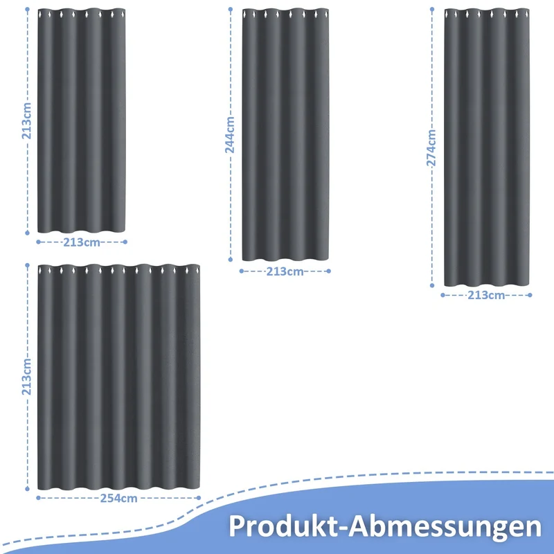 Outdoor-Vorhang wasserdicht mit Ösen | Skanto
