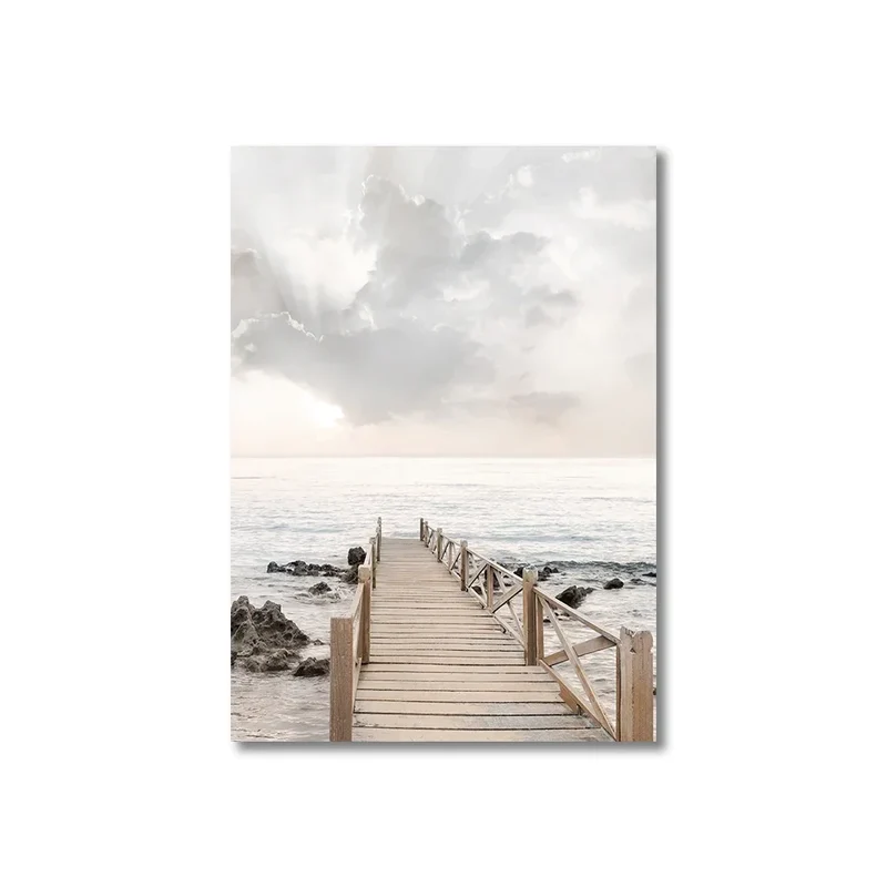 Beruhigende Seegras Strand Küstenlandschaft Wandkunst Fine Art Leinwanddruck Skandinavische Bilder der Gelassenheit für inspirierende Wohnzimmer Deko | Skanto