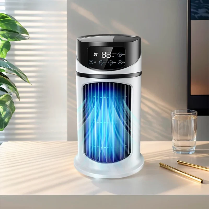 Tragbarer Luftkühler-Ventilator mit Luftbefeuchter und Staubfilter – USB-betriebene Mini-Klimaanlage für Zuhause und Büro | Skanto