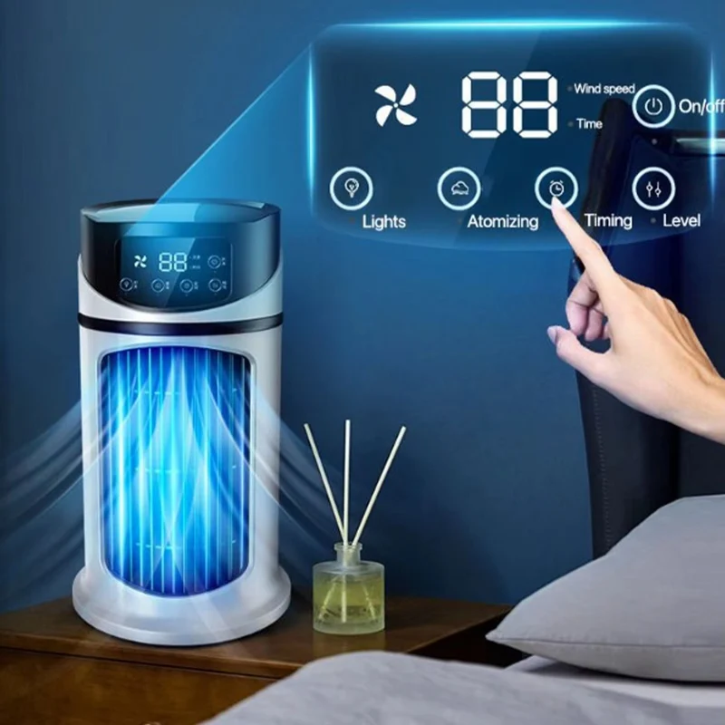 Tragbarer Luftkühler-Ventilator mit Luftbefeuchter und Staubfilter – USB-betriebene Mini-Klimaanlage für Zuhause und Büro | Skanto