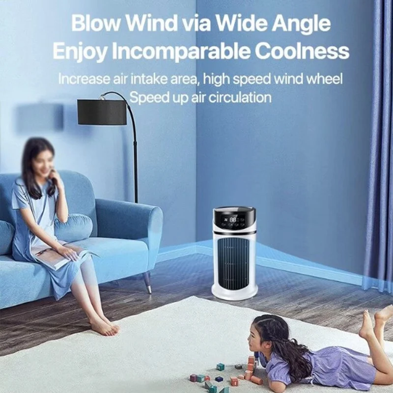 Tragbarer Luftkühler-Ventilator mit Luftbefeuchter und Staubfilter – USB-betriebene Mini-Klimaanlage für Zuhause und Büro | Skanto