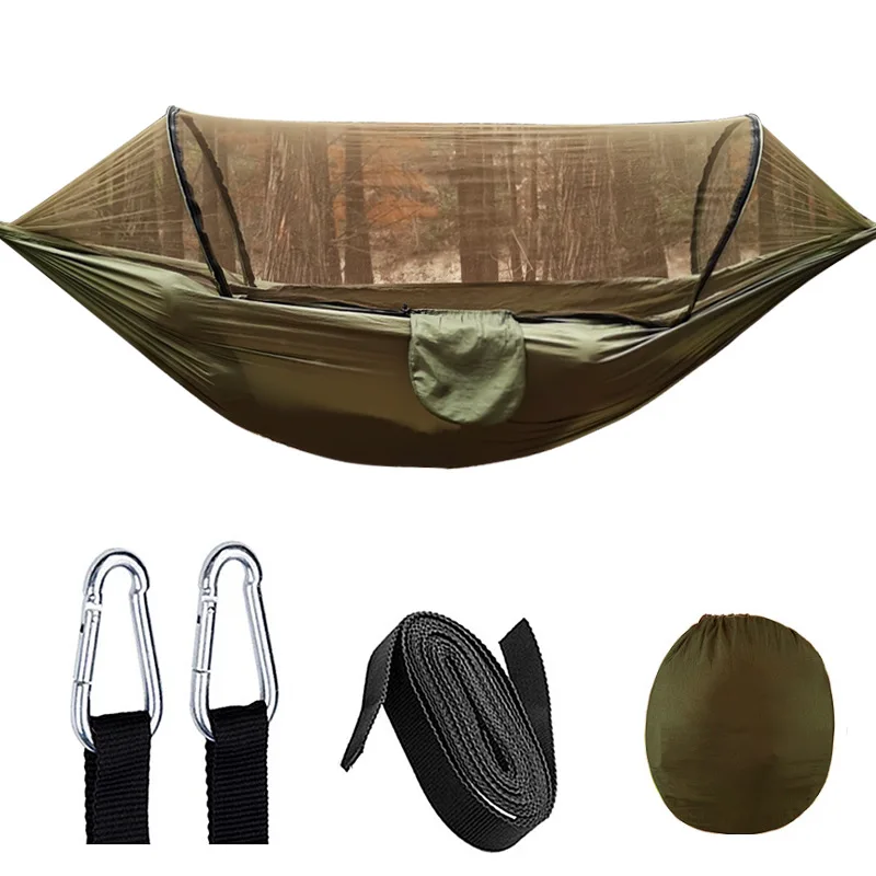 OutdoorRelax Hängematte mit Moskitonetz und Schnellverschluss – 200 kg Tragkraft | Skanto