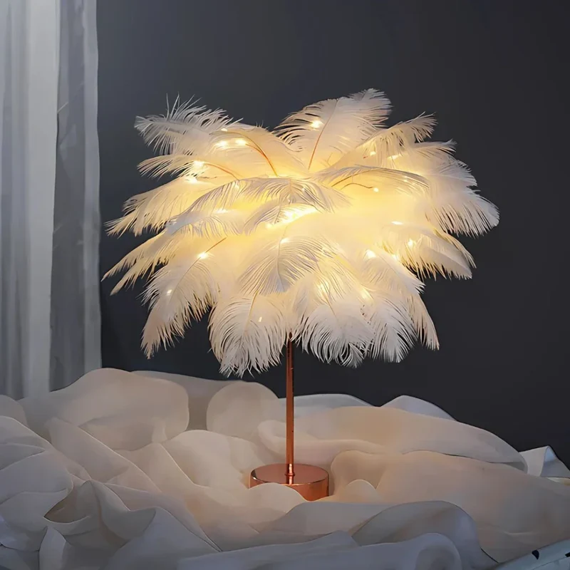 Atmosphärische Feder-Palmenlampe – LumaPalm | Skanto