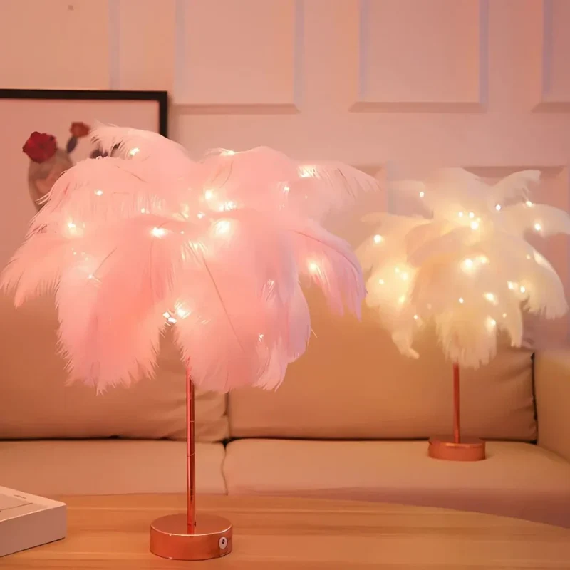 Atmosphärische Feder-Palmenlampe – LumaPalm | Skanto