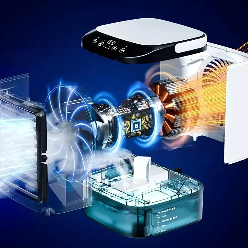 Tragbarer Luftkühler mit Luftbefeuchter und LED-Licht | Skanto