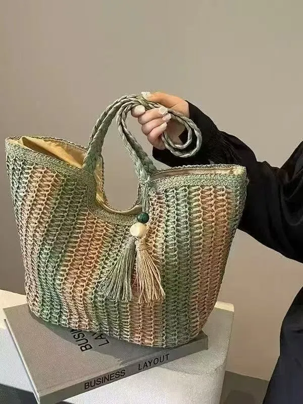 Großer handgeknüpfter Shopper Skanto
