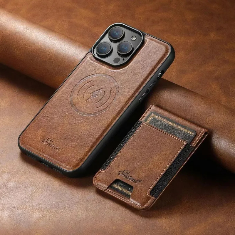 LuxCase Leder Handyhülle mit Kartenhalter und Ständer – Kompatibel mit iPhone | Skanto