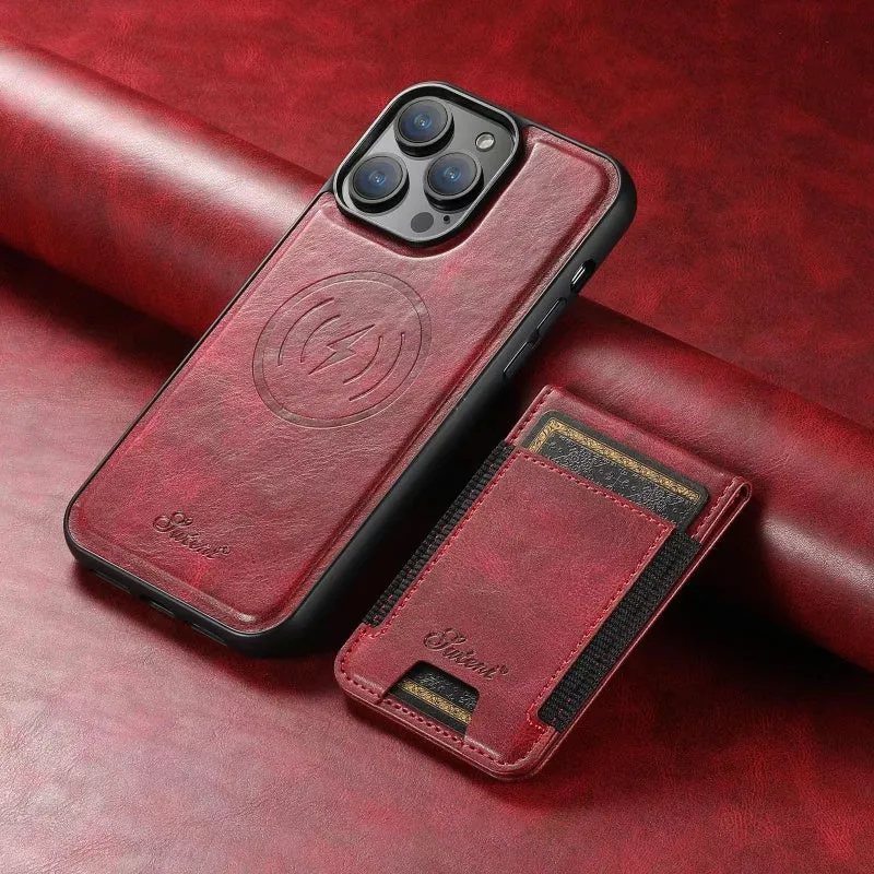 LuxCase Leder Handyhülle mit Kartenhalter und Ständer – Kompatibel mit iPhone | Skanto