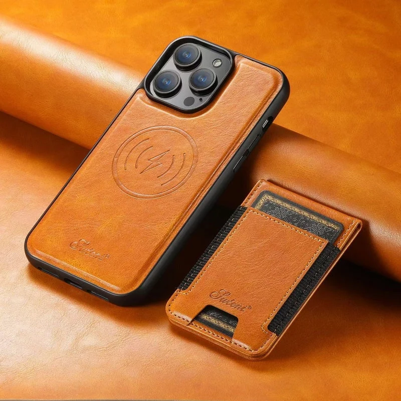 LuxCase Leder Handyhülle mit Kartenhalter und Ständer – Kompatibel mit iPhone | Skanto