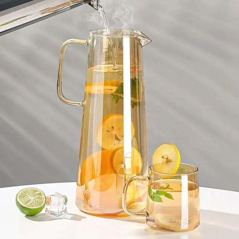 Glass Pitcher with Lid Easy Clean Heat Resistant Glass Water Jug | Skanto