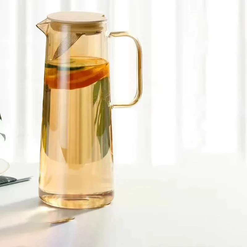 Glass Pitcher with Lid Easy Clean Heat Resistant Glass Water Jug | Skanto