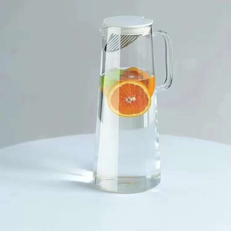 Glass Pitcher with Lid Easy Clean Heat Resistant Glass Water Jug | Skanto