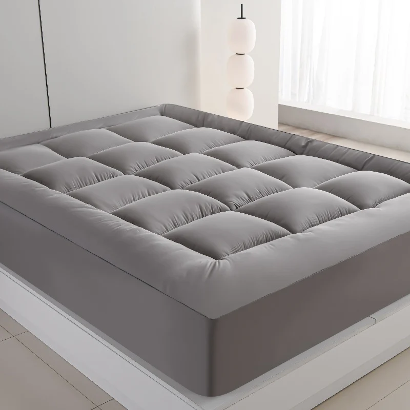 Ultimative kühlende Matratzenauflage – Premium gesteppter Pillow Top, luxuriös flauschig und ultra-atmungsaktiv mit sicherem 14-18 tiefem Taschenbezug – Verbesserter Schlafkomfort, 1 Stk. | Skanto