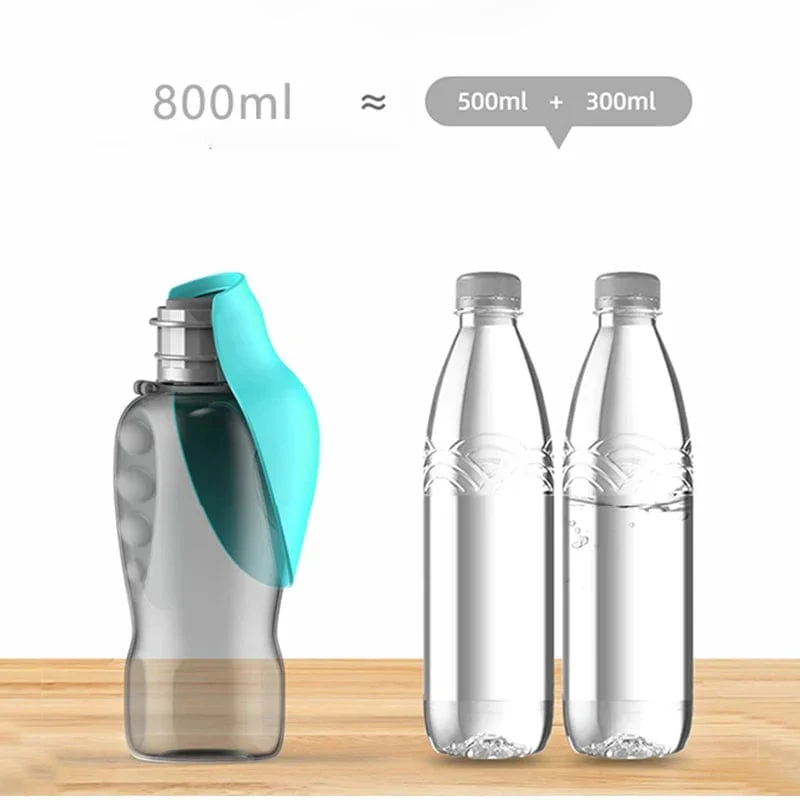 800ml Tragbare Hundetrinkflasche für kleine, mittlere, große Hunde – Outdoor Reise-Trinknapf, Welpen- und Katzenfutterzubehör, Labrador-Accessoires | Skanto