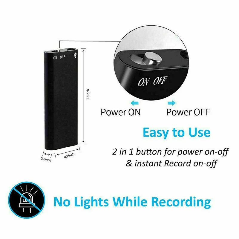 Skanto | Mini Diktiergerät – Mini Audio Recorder – Mini Aufnahmegerät – Kleinster versteckter Audio Recorder