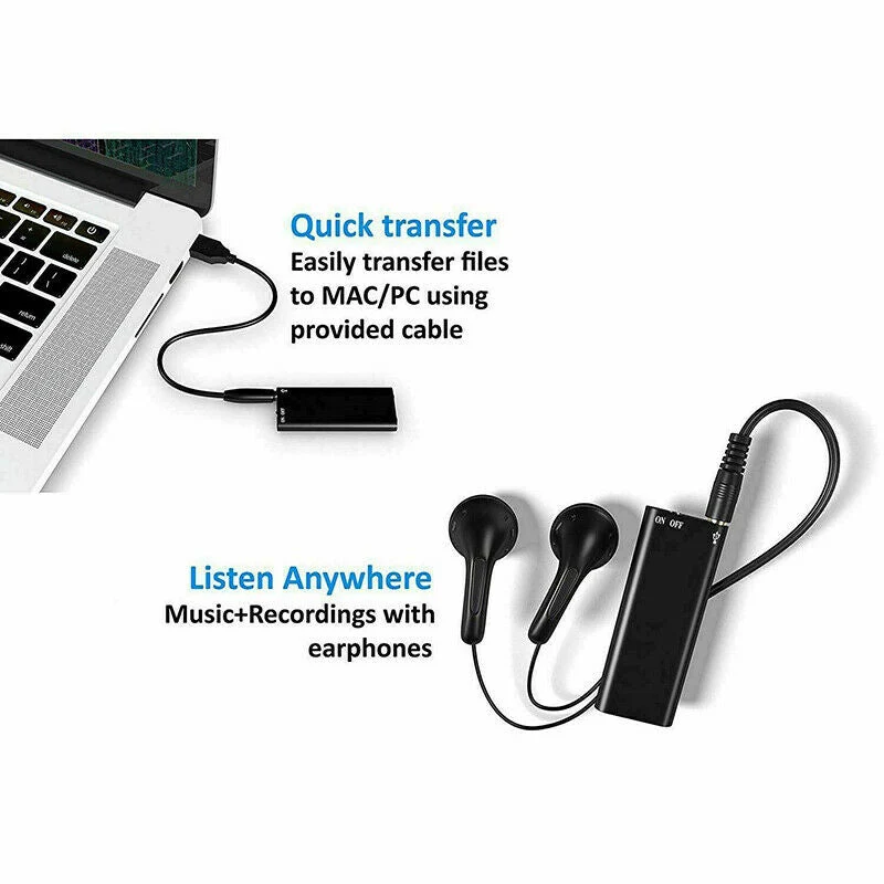Skanto | Mini Diktiergerät – Mini Audio Recorder – Mini Aufnahmegerät – Kleinster versteckter Audio Recorder