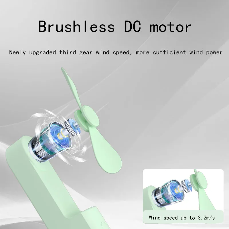 Neuer tragbarer Mini-Handventilator – Kreativ, dreistufig einstellbar, einfarbig, USB-wiederaufladbarer kleiner Ventilator | Skanto