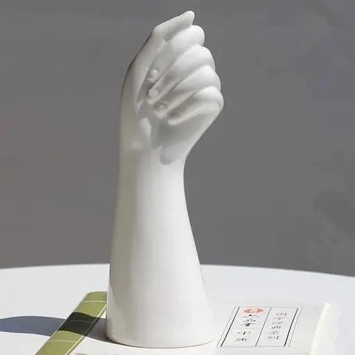 Skanto Keramik weiße Handvase – Porzellan-Tischvase für Home Office Dekor & Blumenarrangement
