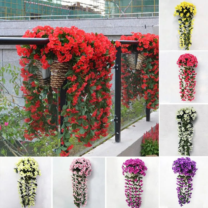 Lebhafter künstlicher hängender Orchideenstrauß | Skanto