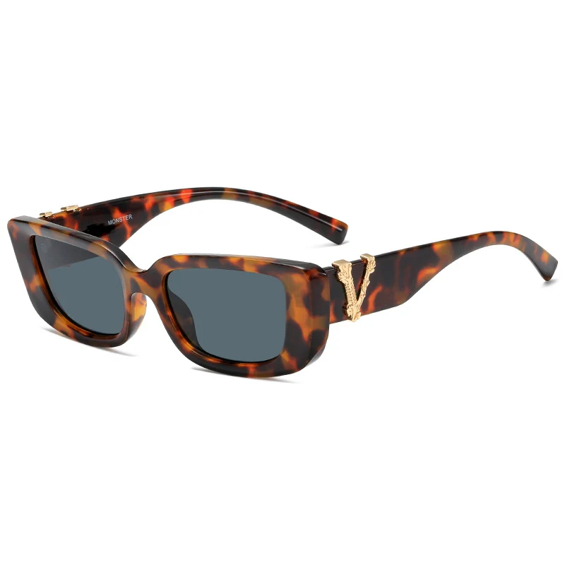 Damen-Sonnenbrille mit luxuriösem Schildpatt-Design und Goldakzenten Skanto