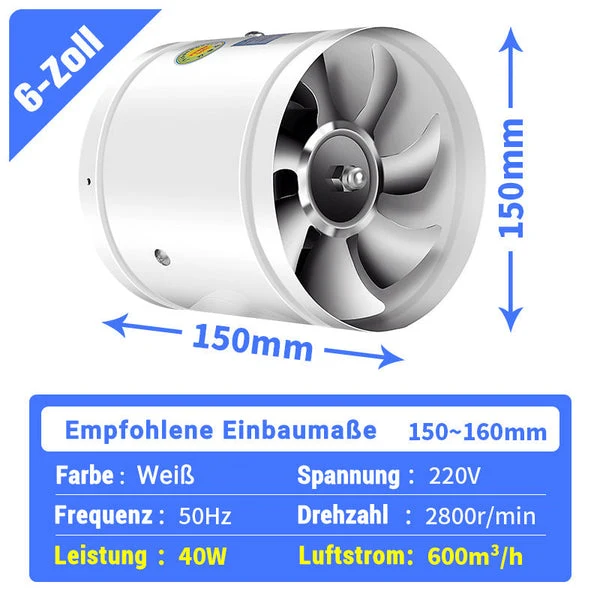 Super-Saug-Ventilator | Leiser, leistungsstarker Abluftventilator | Skanto