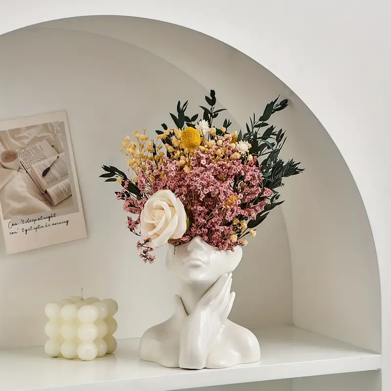 „Einzigartige und moderne Keramikvase, dekorativer Blumentopf für Wohnzimmer und Büro“ | Skanto