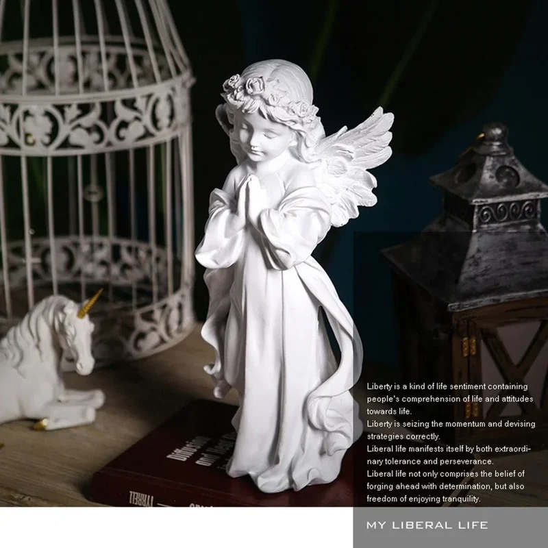Skanto Decor – Künstlerische Engel-Harzfigur für Ladenskulptur Moderne Kunst