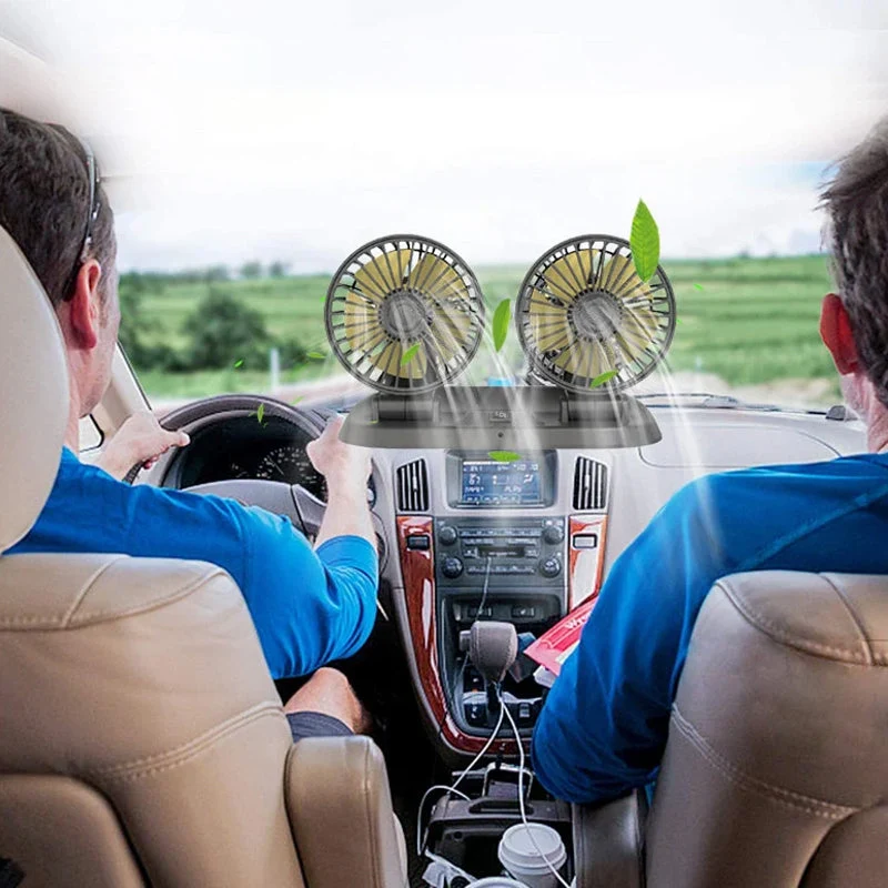 Mini-Schwenkventilator mit Doppelkopf für das Auto | Skanto