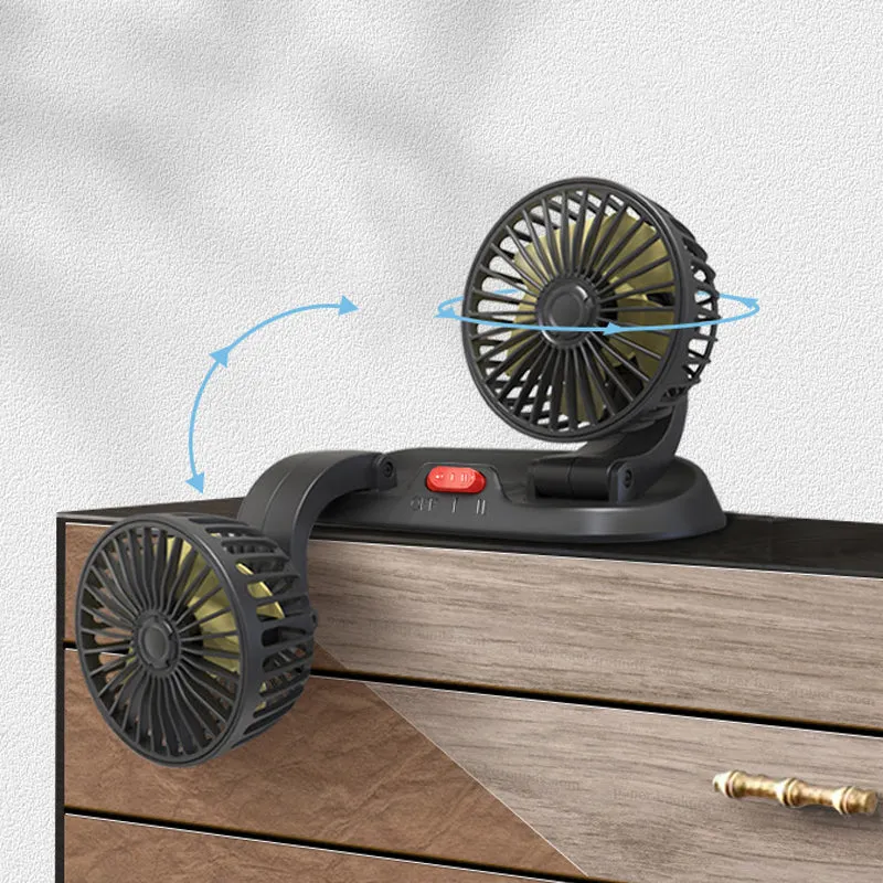 Mini-Schwenkventilator mit Doppelkopf für das Auto | Skanto