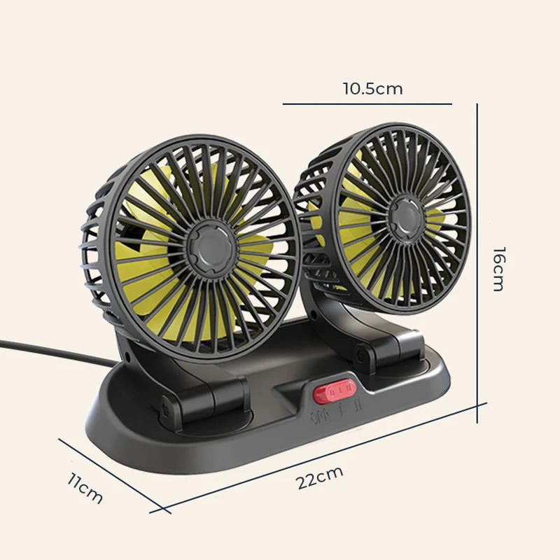 Mini-Schwenkventilator mit Doppelkopf für das Auto | Skanto