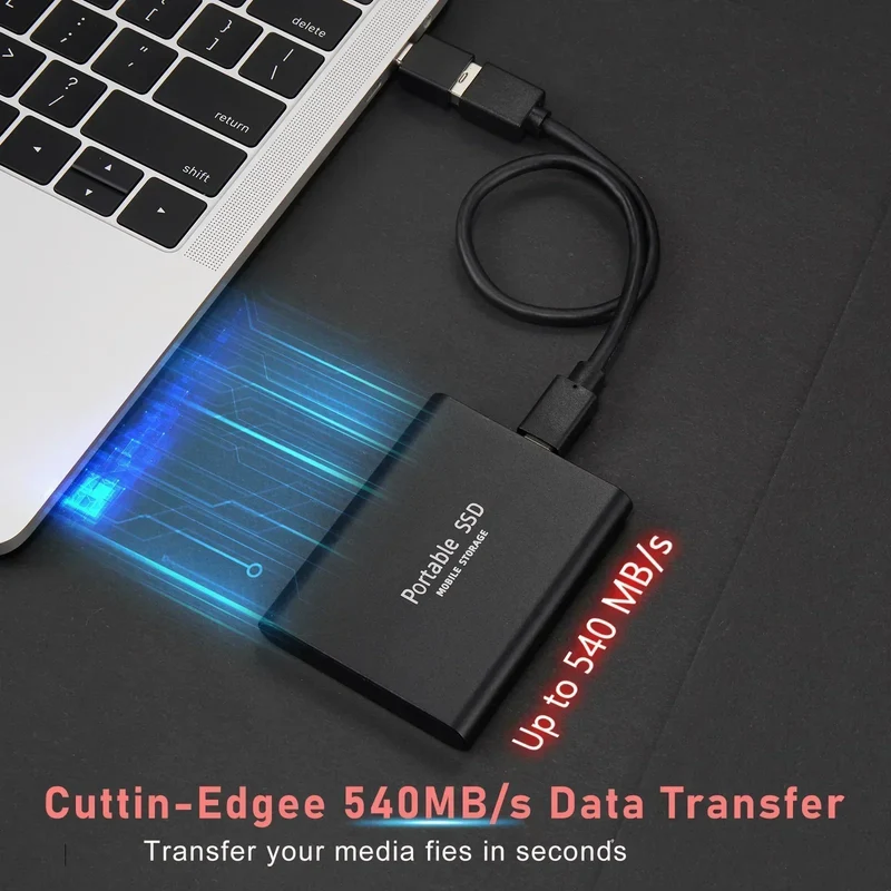 Skanto | TECHNOLOGIE | Skanto Superschnelle externe SSD 2TB | Mini SSD | Hochgeschwindigkeitsspeicher für Laptop und PC