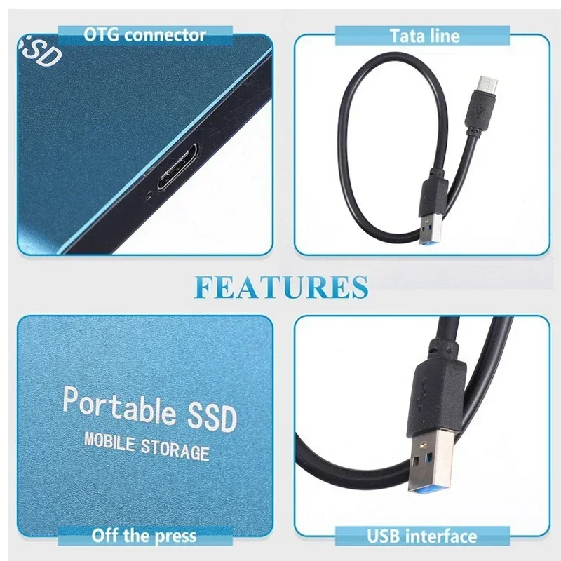 Skanto | TECHNOLOGIE | Skanto Superschnelle externe SSD 2TB | Mini SSD | Hochgeschwindigkeitsspeicher für Laptop und PC