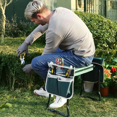 Gartenknieschemel – Gepolsterter Garten-Sitzknieschemel mit Griffen Skanto
