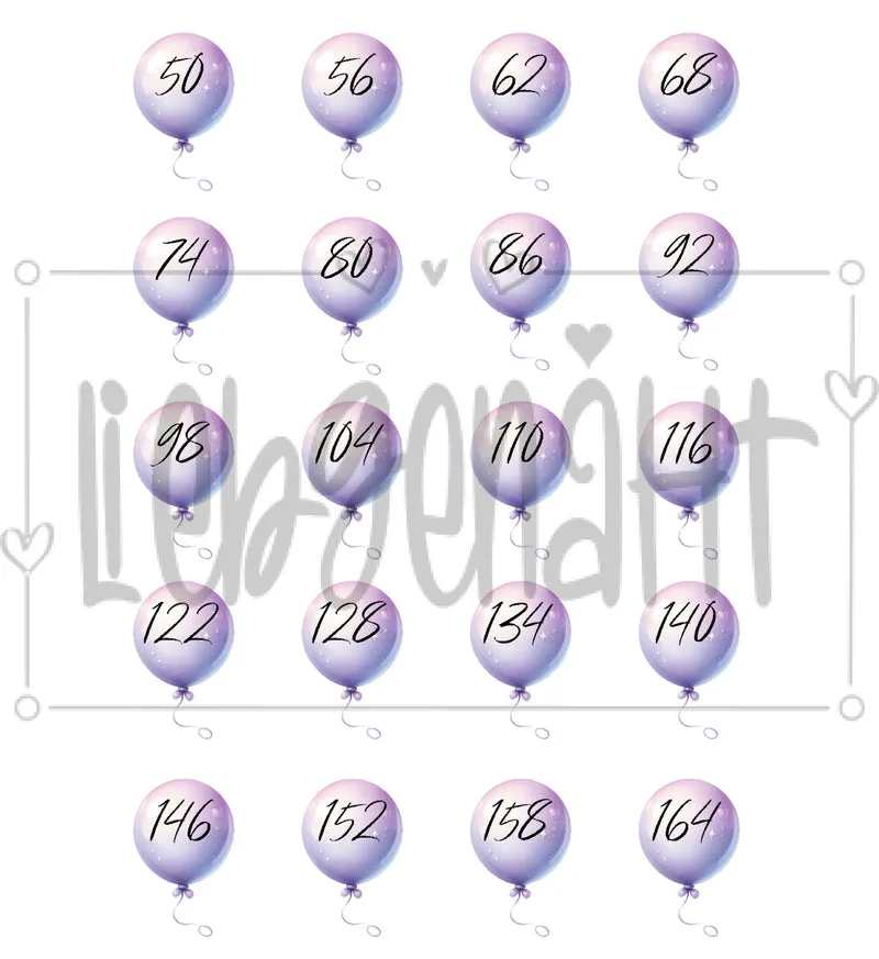 VORBESTELLUNG! Größenlabels - Luftballon - Gr. 50 bis 164