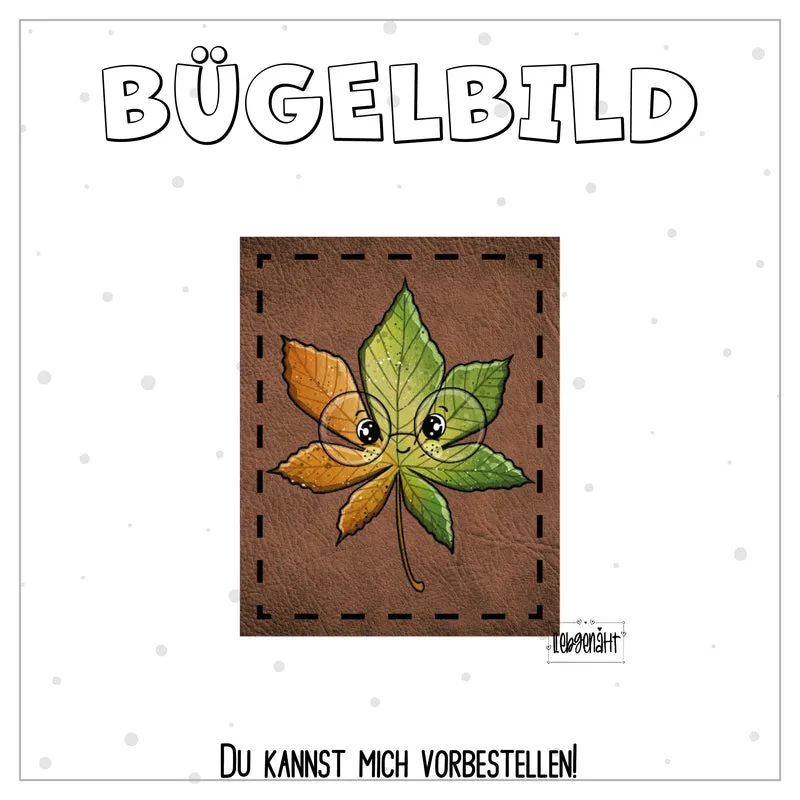 VORBESTELLUNG! Bügellabel - Katzengold - Blatt