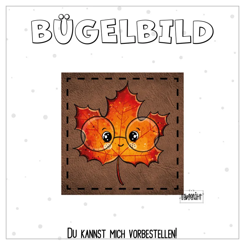 VORBESTELLUNG! Bügellabel - Katzengold - Blatt