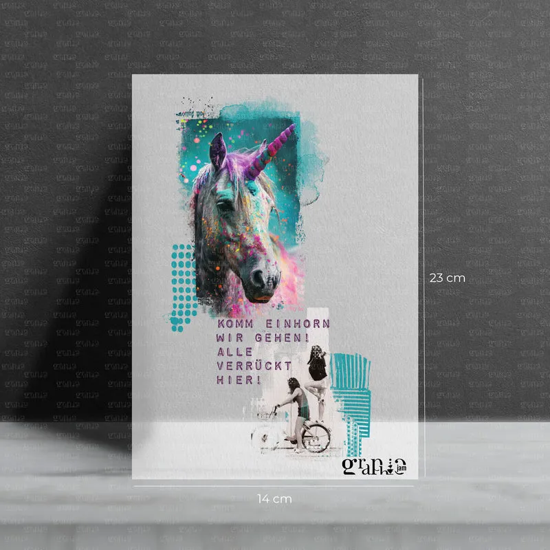 Bügelbild Einhorn - Wir gehen