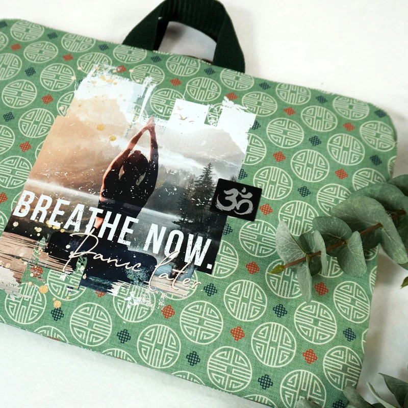 Bügelbild Yoga - Breathe now, panic later