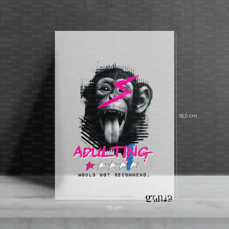 Bügelbild "Adulting - not recommended"