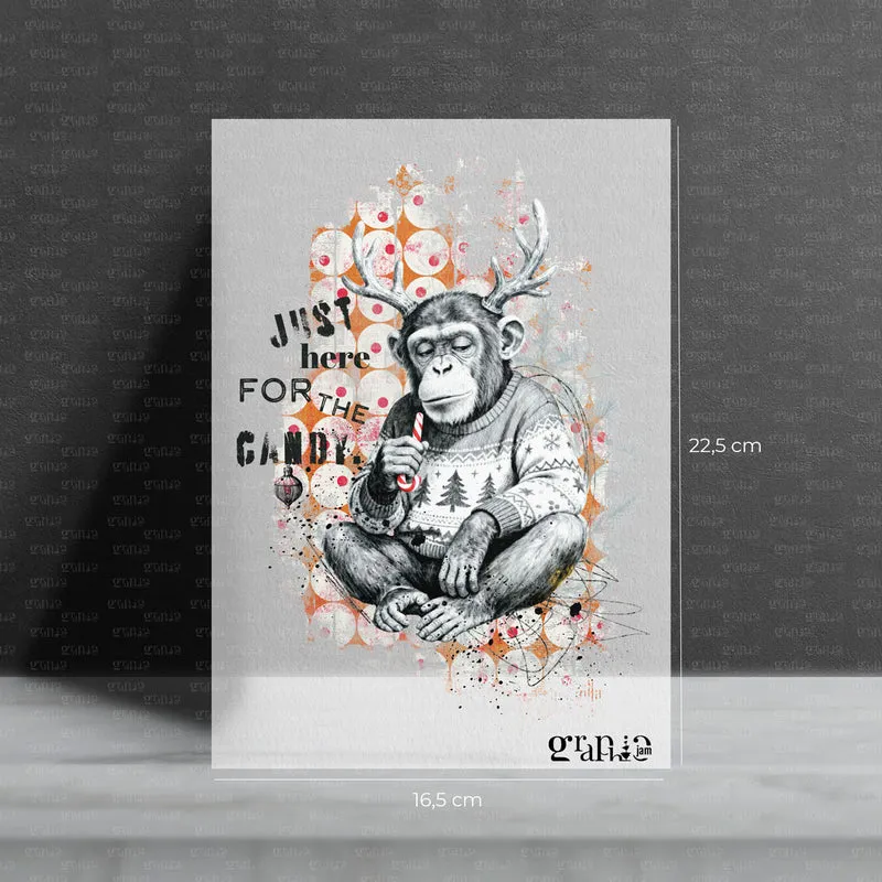 Bügelbild Moody Christmas Monkey | X-Mas Special
