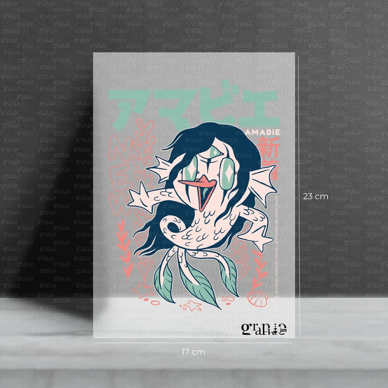 Bügelbild Amabie Yōkai