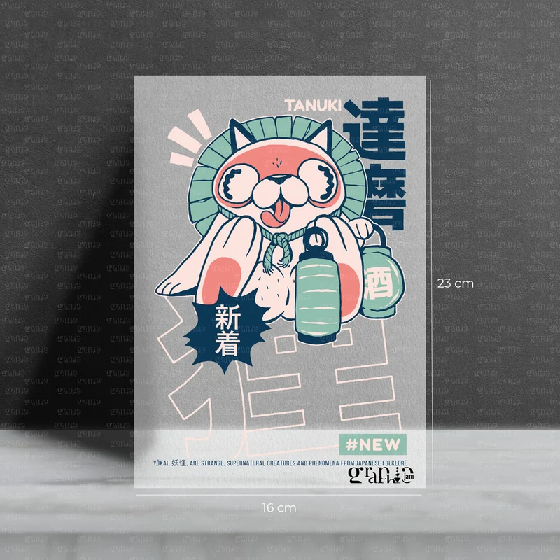 Bügelbild Tanuki Yōkai