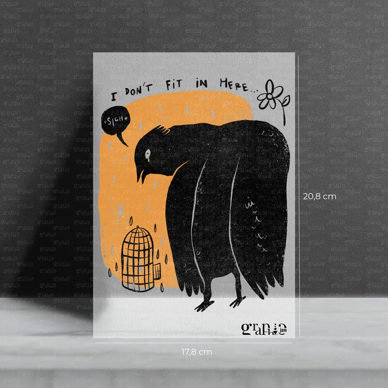 Bügelbild Moody Bird – I don’t fit in here