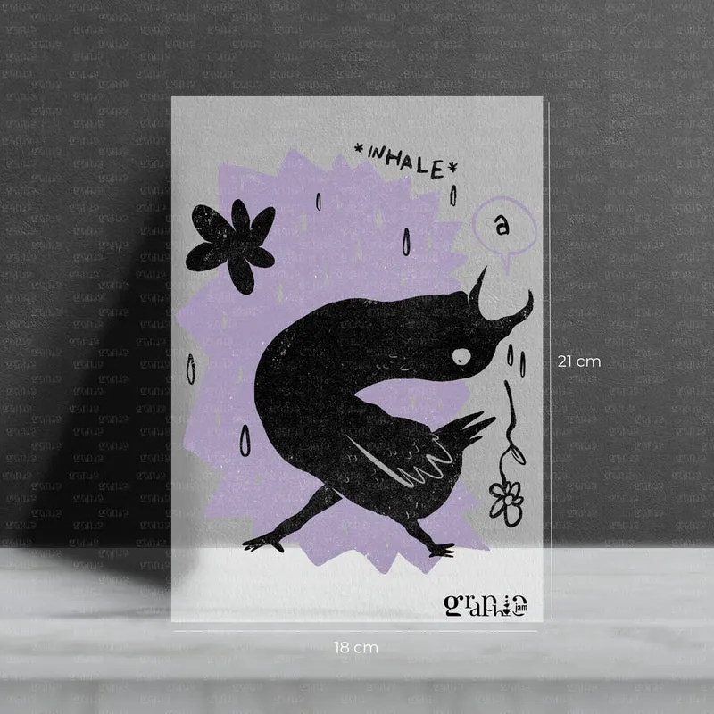 Bügelbild Moody Bird Inhale