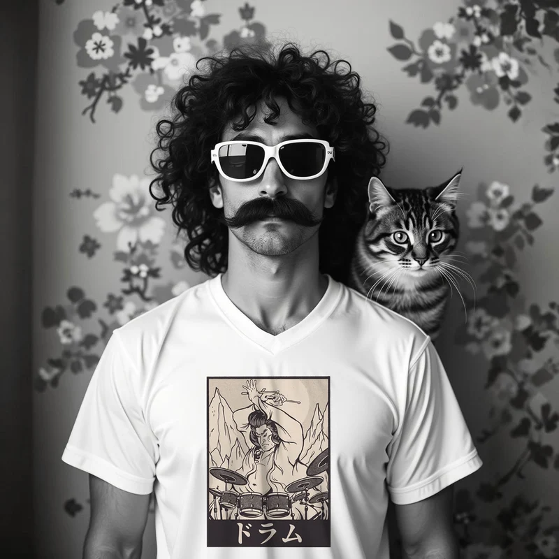 Bügelbild „Drum Samurai“