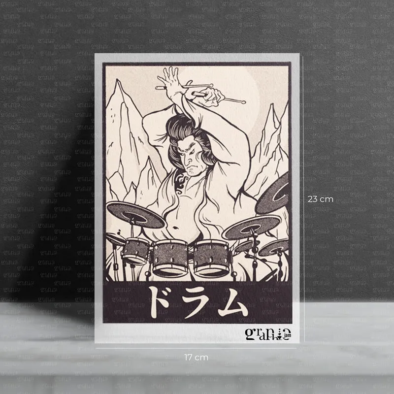 Bügelbild „Drum Samurai“