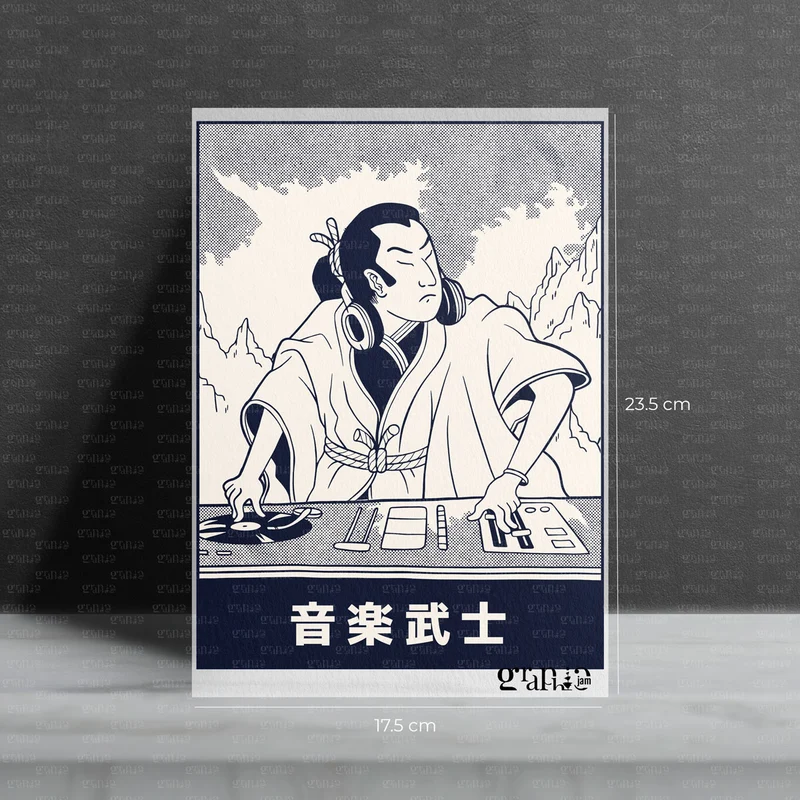Bügelbild „Music Samurai“ (DJ)